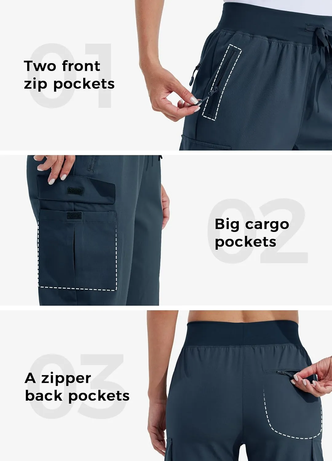 Willit Women's Cargo Hiking Pants Lightweight Athletic Outdoor Travel Joggers Quick Dry Workout Pants Water Resistant