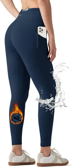 Willit Women's Fleece Lined Leggings Water Resistant Winter Pants Thermal High Waisted Yoga Hiking Running Tights Pockets