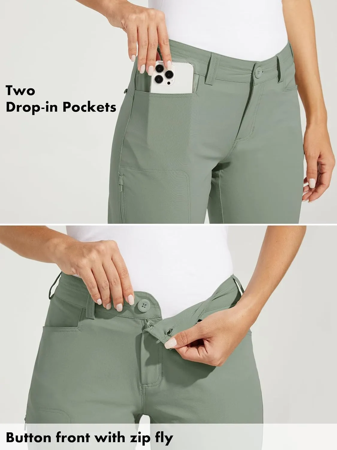 Willit Women's Golf Pants Hiking Pants Quick Dry Lightweight Outdoor Casual Pants with Pockets Water Resistant