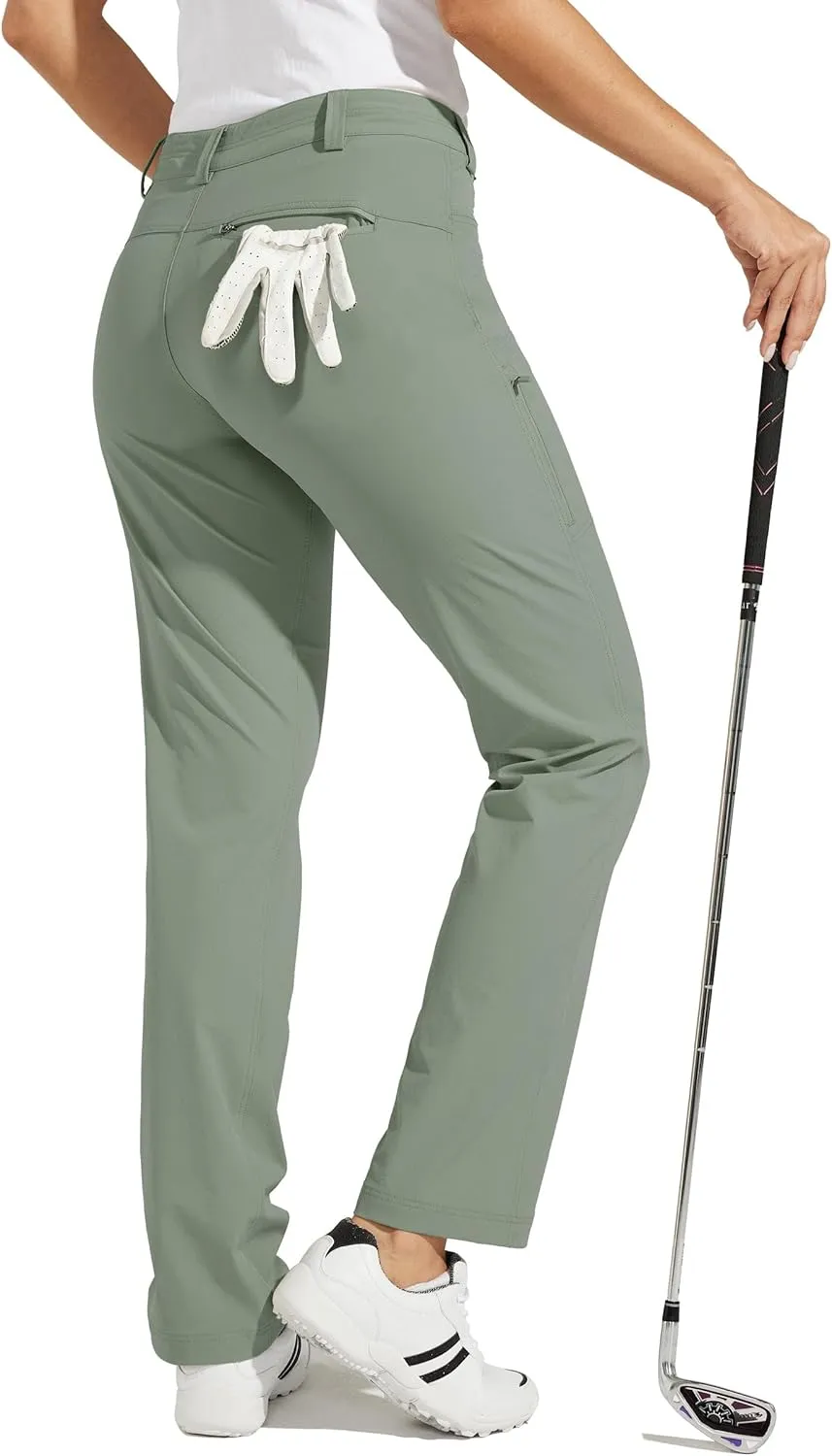 Willit Women's Golf Pants Hiking Pants Quick Dry Lightweight Outdoor Casual Pants with Pockets Water Resistant