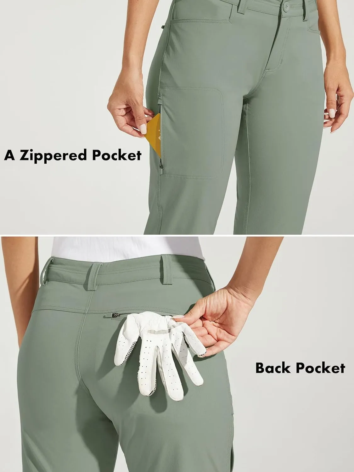 Willit Women's Golf Pants Hiking Pants Quick Dry Lightweight Outdoor Casual Pants with Pockets Water Resistant