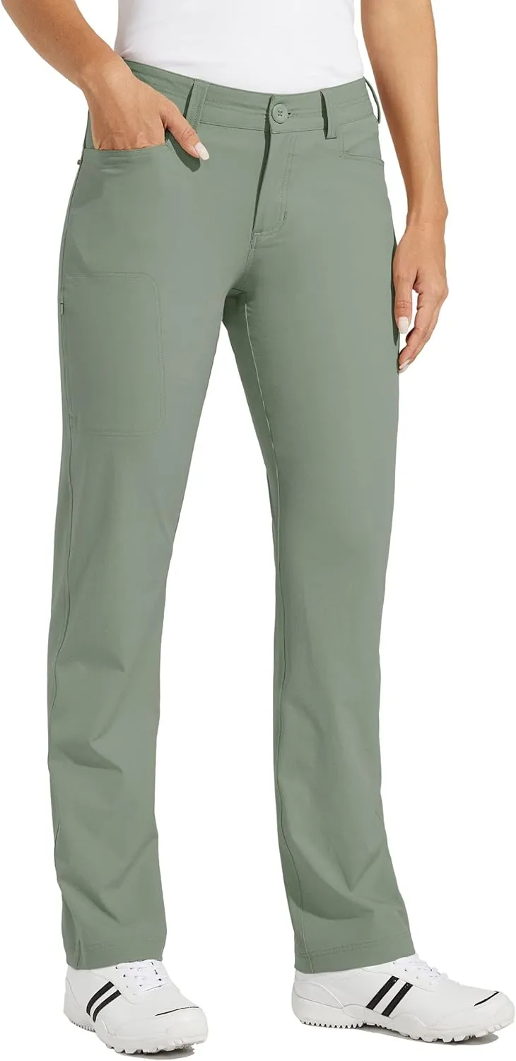 Willit Women's Golf Pants Hiking Pants Quick Dry Lightweight Outdoor Casual Pants with Pockets Water Resistant