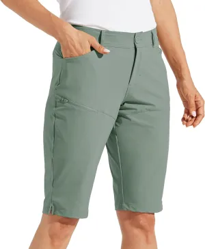 Willit Women's Shorts 13" Golf Hiking Long Shorts Knee Length Quick Dry Water Resistant Casual Summer