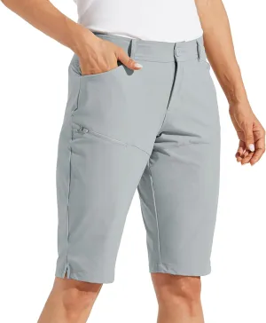Willit Women's Shorts 13" Golf Hiking Long Shorts Knee Length Quick Dry Water Resistant Casual Summer