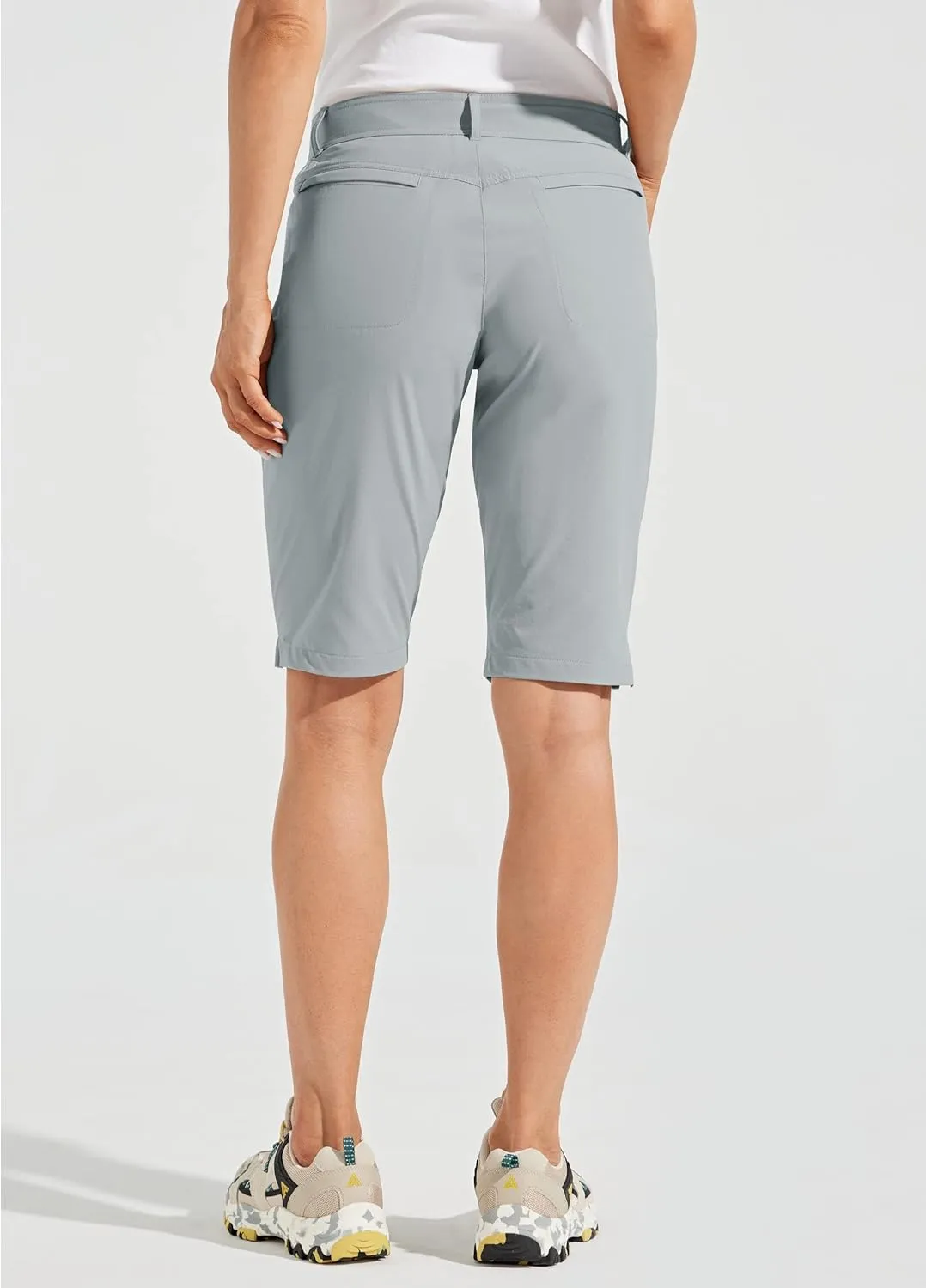 Willit Women's Shorts 13" Golf Hiking Long Shorts Knee Length Quick Dry Water Resistant Casual Summer