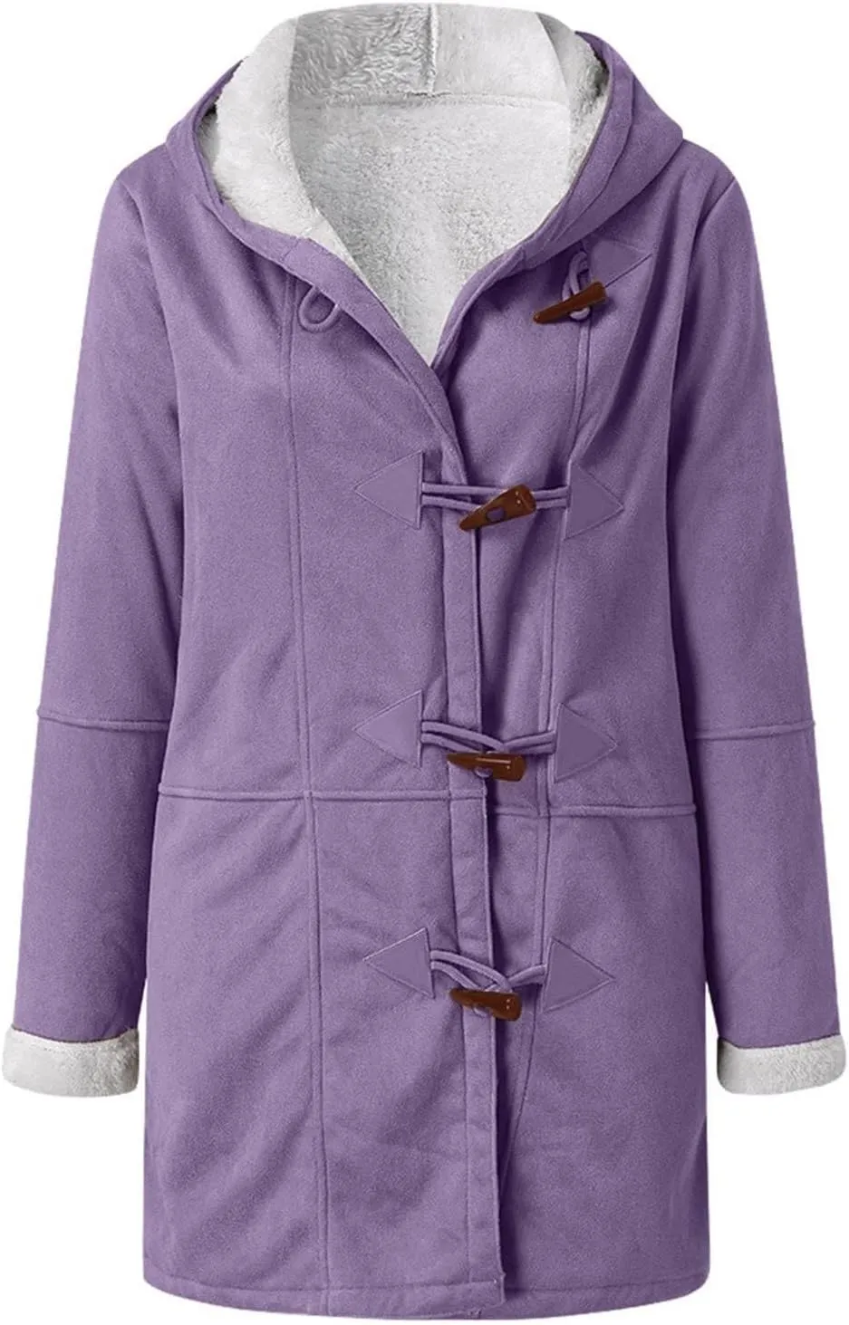 Winter Coats for Women 2024 Trendy Warm Plus Size Sherpa Fleece Lined Jackets Faux Suede Hooded Parka Coat Peacoat