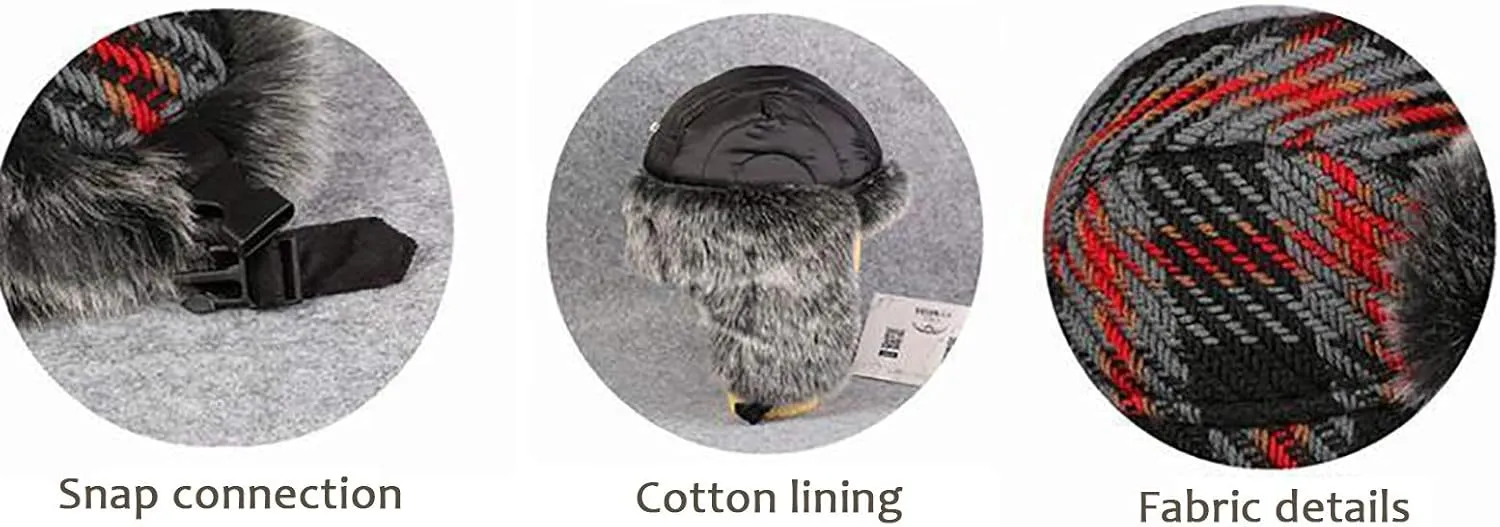 Winter Hats, Hat Trooper Trapper Hat Aviator Hat Earflap Faux Fur Hat Warm Winter for Men