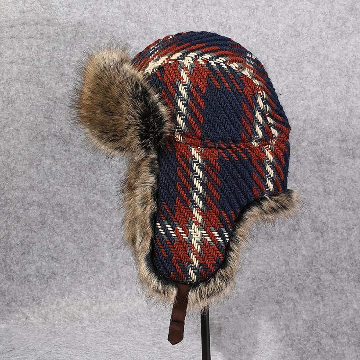 Winter Hats, Hat Trooper Trapper Hat Aviator Hat Earflap Faux Fur Hat Warm Winter for Men