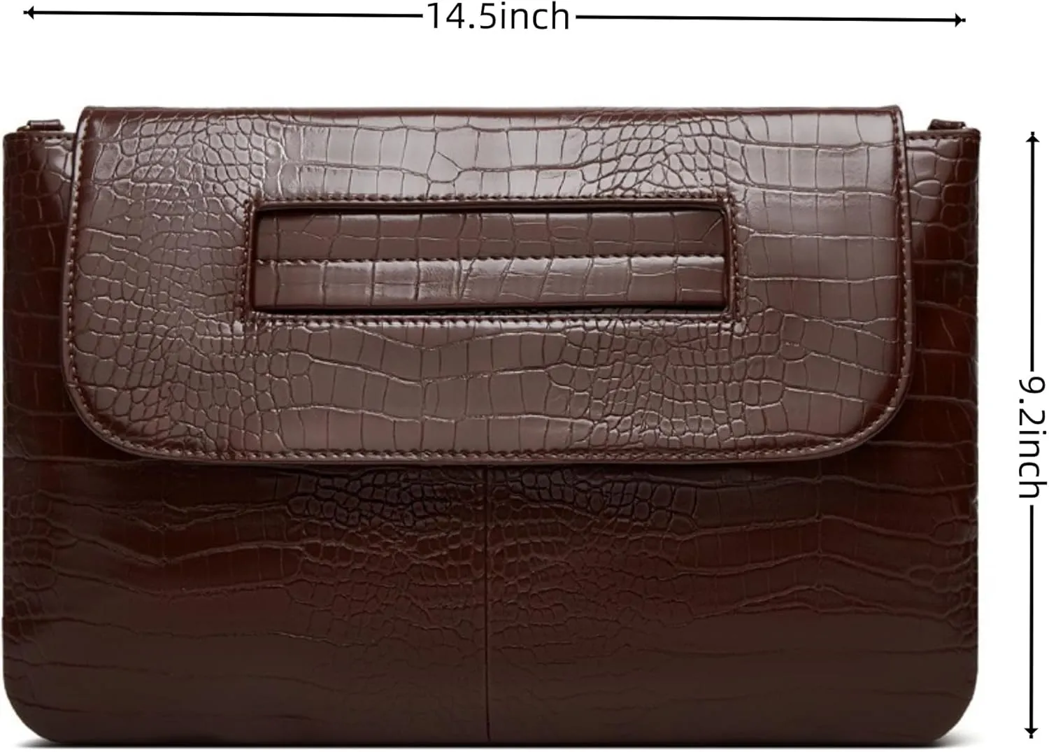Women Classic Crocodile Pattern Faux Leather Clutch Purse Oversized Female Shoulder Bag Messenger Handbag