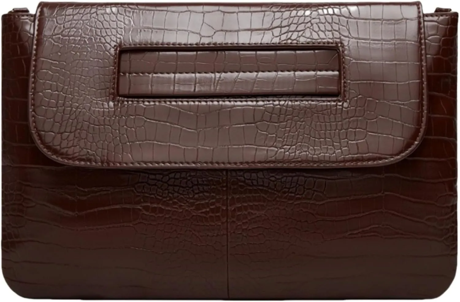 Women Classic Crocodile Pattern Faux Leather Clutch Purse Oversized Female Shoulder Bag Messenger Handbag