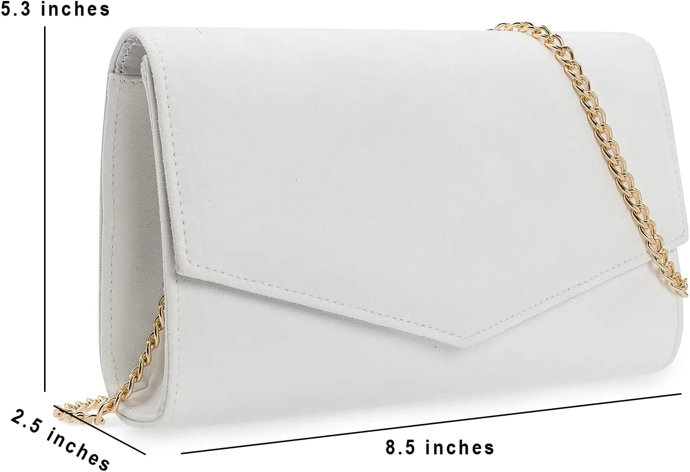 Women Evening Bag Dressy Clutch Handbag Faux Suede Purse for Wedding