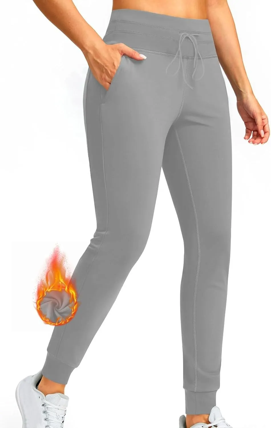 Women Fleece Lined Leggings Thermal Winter Warm Tights High Waisted Yoga Pants Winter Clothes with Pockets