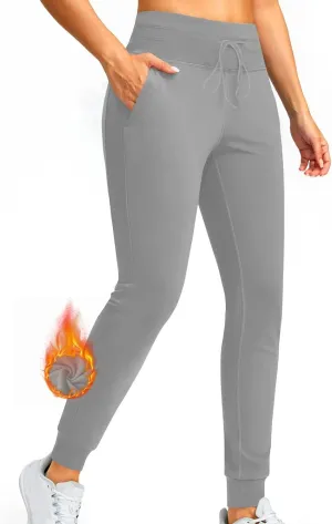 Women Fleece Lined Leggings Thermal Winter Warm Tights High Waisted Yoga Pants Winter Clothes with Pockets