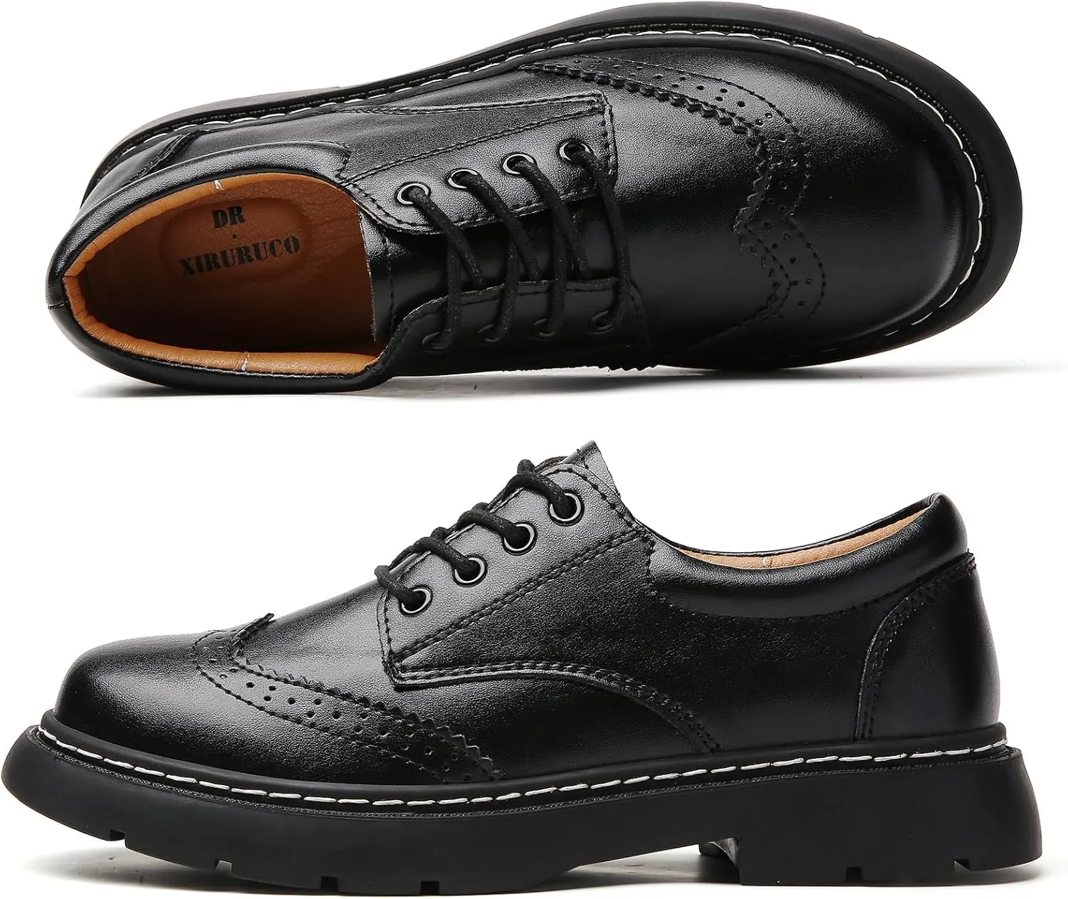 Women Oxford Shoes, Lace Up,Slip Resistant,Brogue Style,Platform Casual Comfort Work Office Dressy Business Shoes for Girls Ladies Women