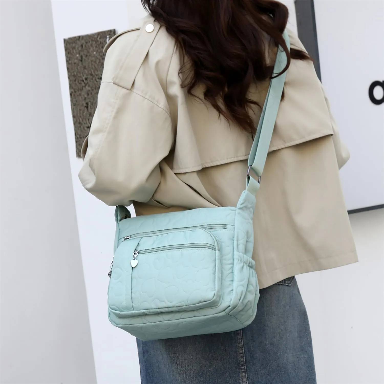 Women Shoulder Handbag Roomy Multiple Pockets Bag Ladies Crossbody Purse Tote Top Handle Satchel
