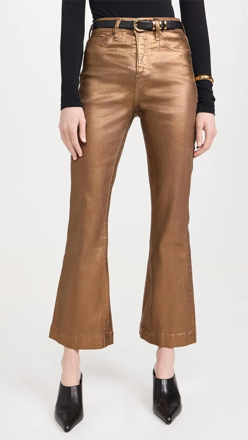 Women's Carson Ankle Flare Metallic Jeans