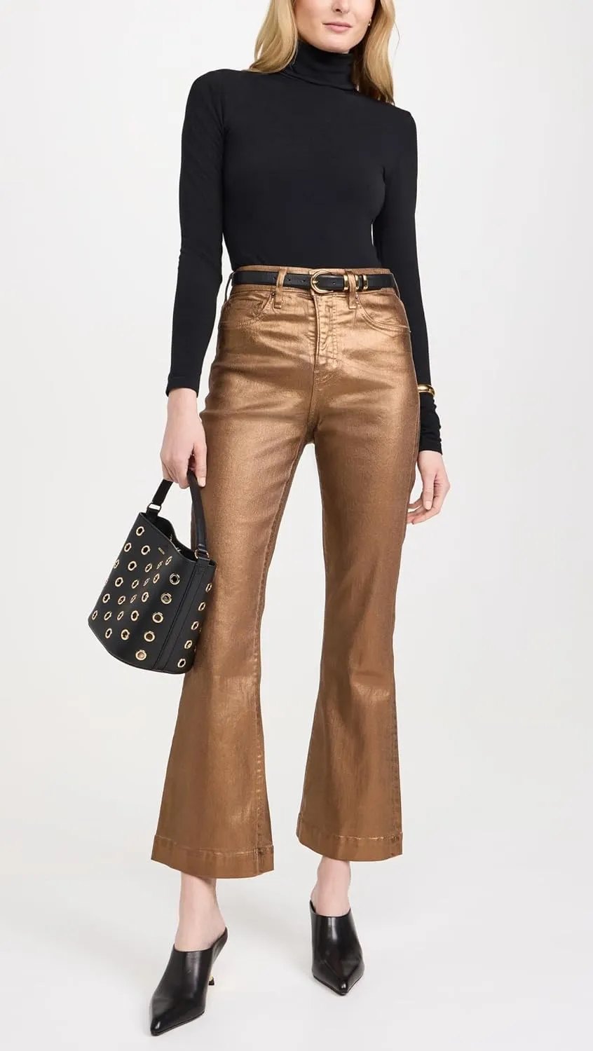Women's Carson Ankle Flare Metallic Jeans