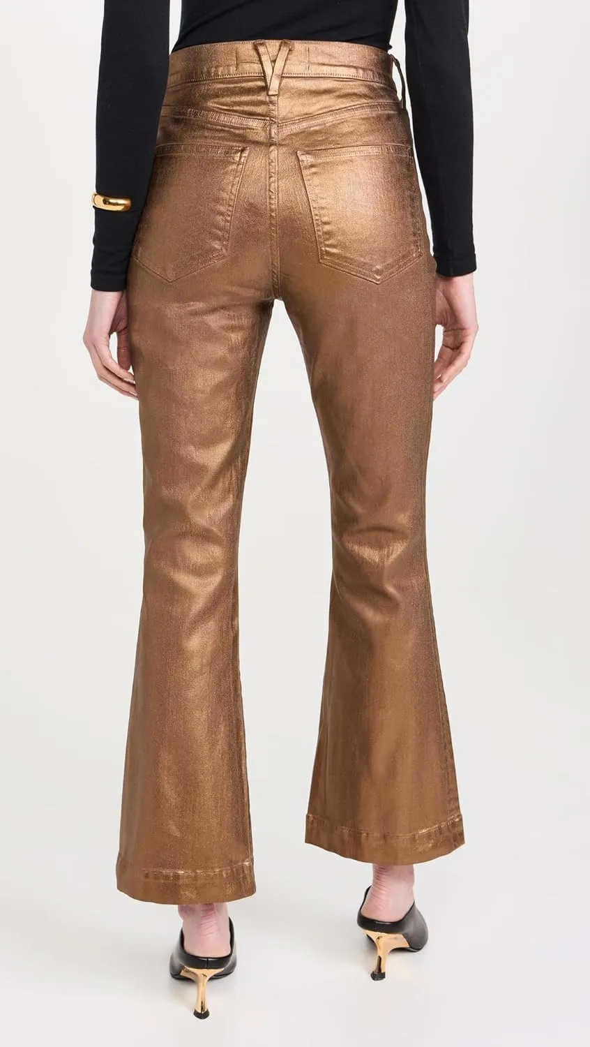 Women's Carson Ankle Flare Metallic Jeans