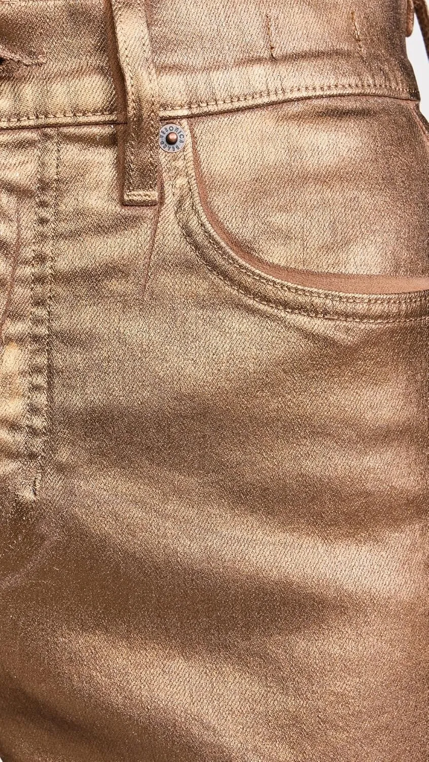 Women's Carson Ankle Flare Metallic Jeans