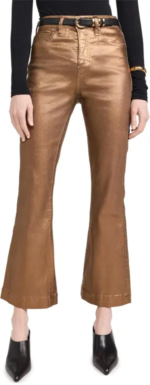 Women's Carson Ankle Flare Metallic Jeans