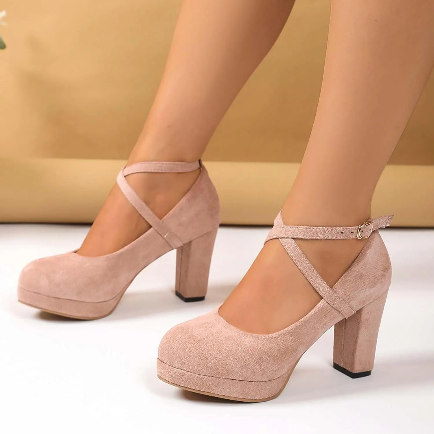 Women's Elegant High Heels Pointed Toe Dress Shoes for Women Comfortable Chunky Heel Party Wedding Wear Spring