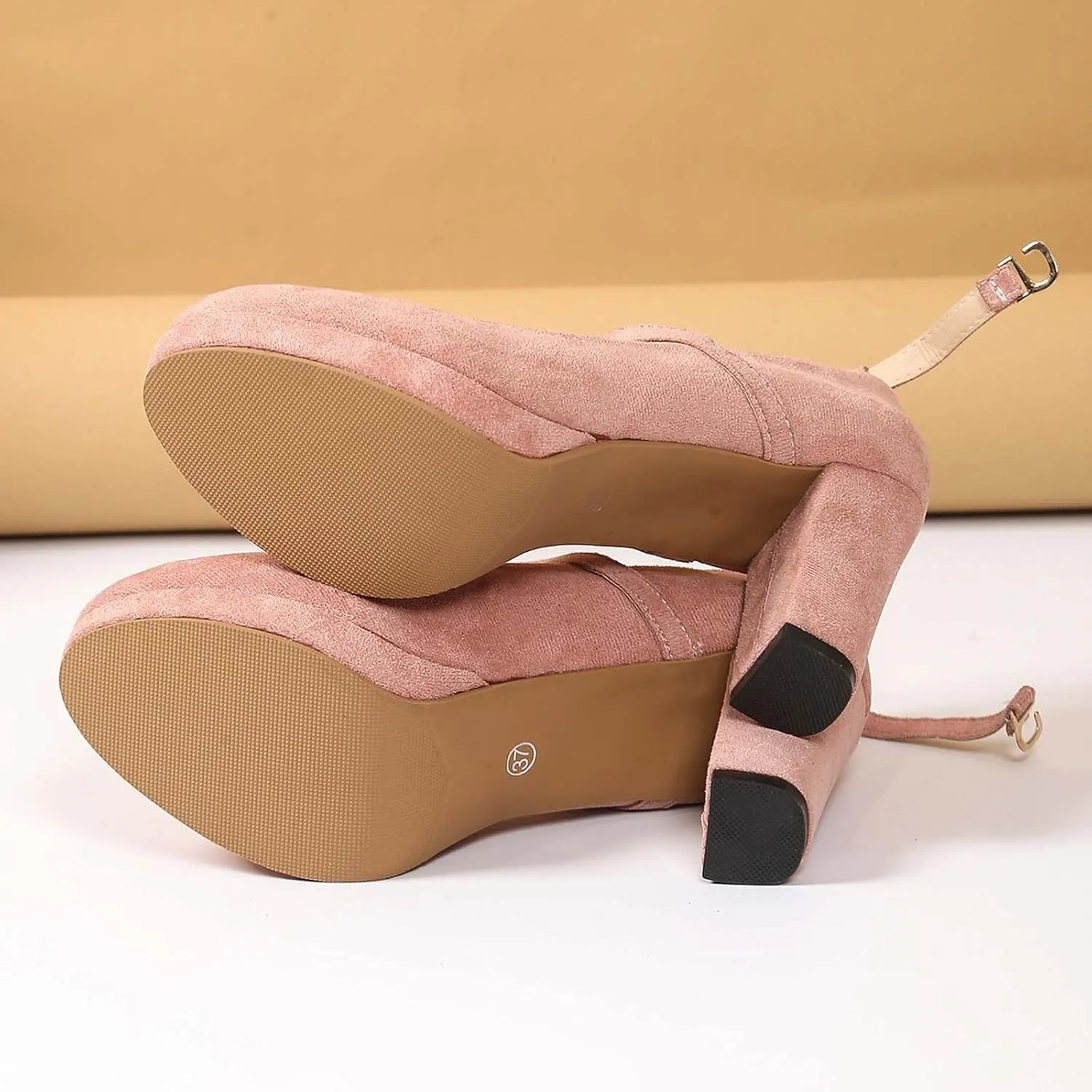 Women's Elegant High Heels Pointed Toe Dress Shoes for Women Comfortable Chunky Heel Party Wedding Wear Spring