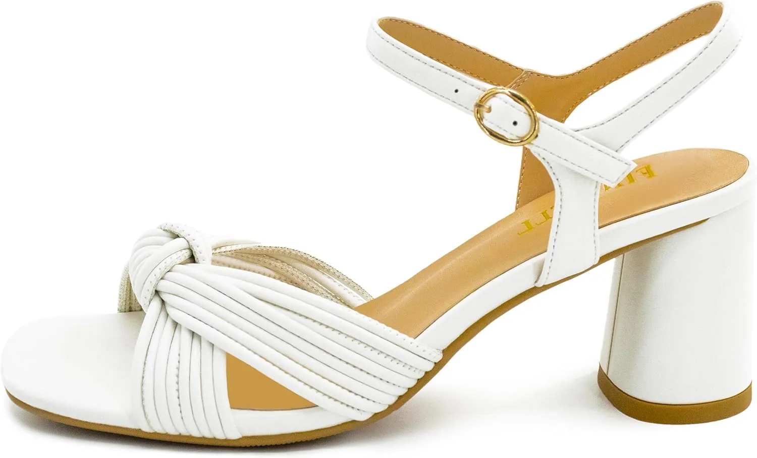 Women's Heeled Sandals Chunky Heel Strappy Metallic Braided Knotted Square Open Toe Ankle Strap Block Heel Sandals