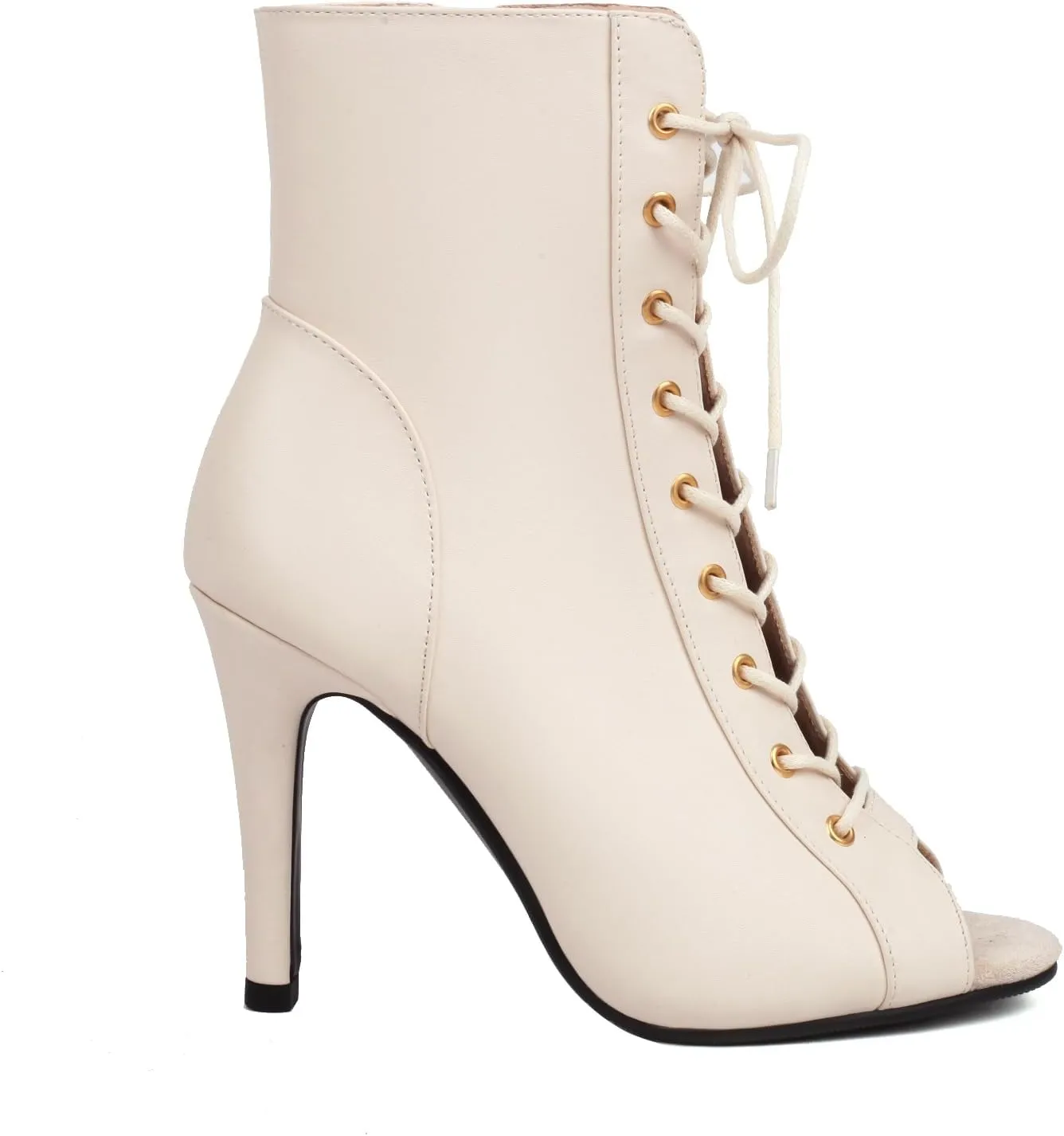 Women's Latin Dance Boots Peep Toe lace-up Ballroom Latin Salsa Ankle Dance Boots