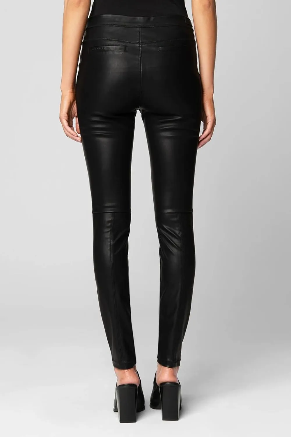Womens Luxury Vegan Leather Pants, Comfortable Biker Style Leggings, Super Soft High Waist, Tummy Control