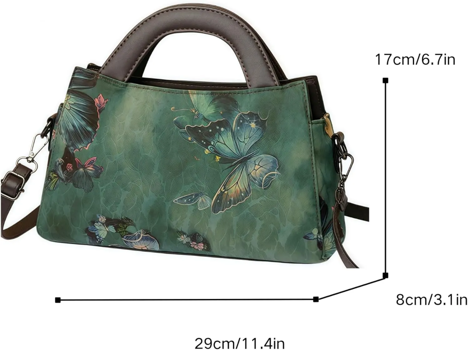 Women's Retro Ethnic Faux Leather Crossbody Bag Chic Printing Hanfu and Cheongsam Style Handbag for Travel Casual Party work
