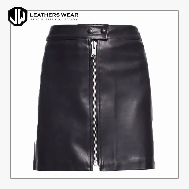 Womens Skirt Black Faux Leather