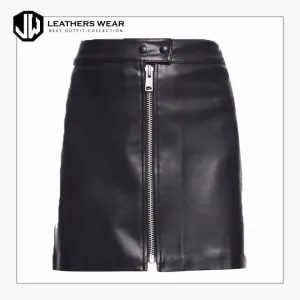 Womens Skirt Black Faux Leather