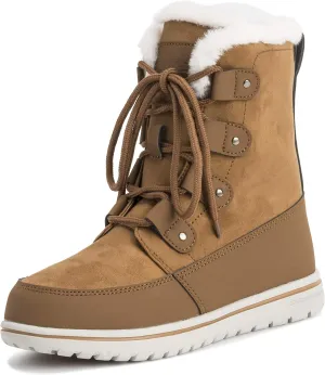 Womens Waterproof Durable Snow Winter Hiking Fleece Ankle Boots