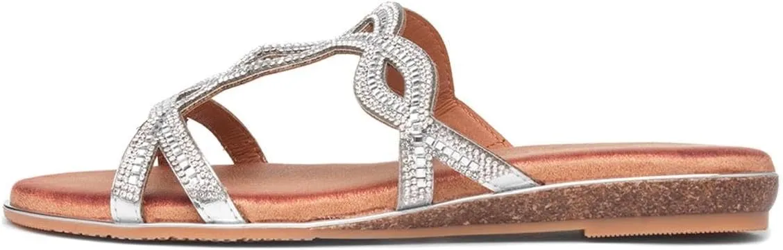 Womens/Ladies Gabriela Sandals (8) (Silver)