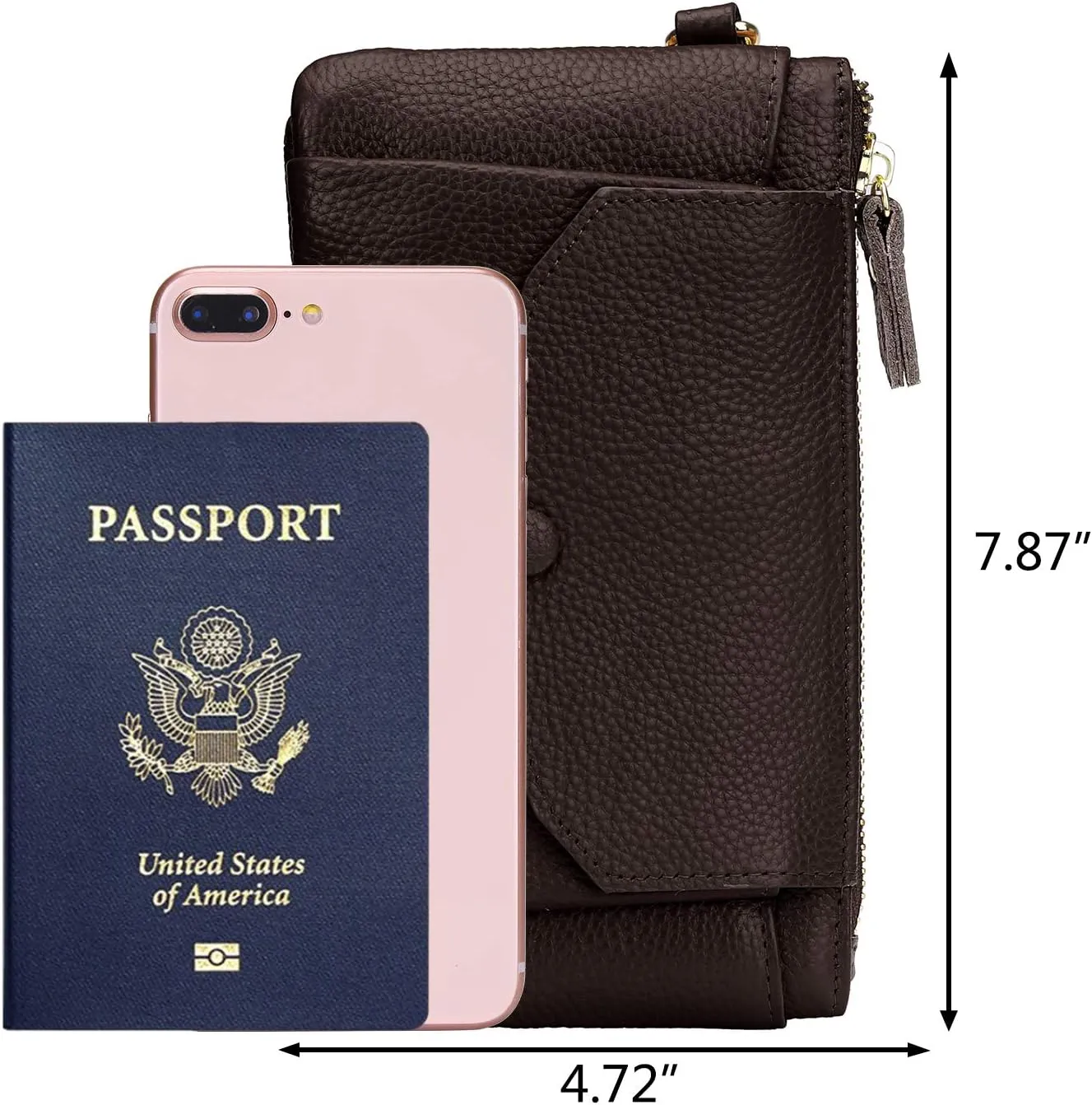 YALUXE Women's Genuine Leather Wristlet Handbags Envelope Style Cell Phone Purse Card Holder Clutch Wallet
