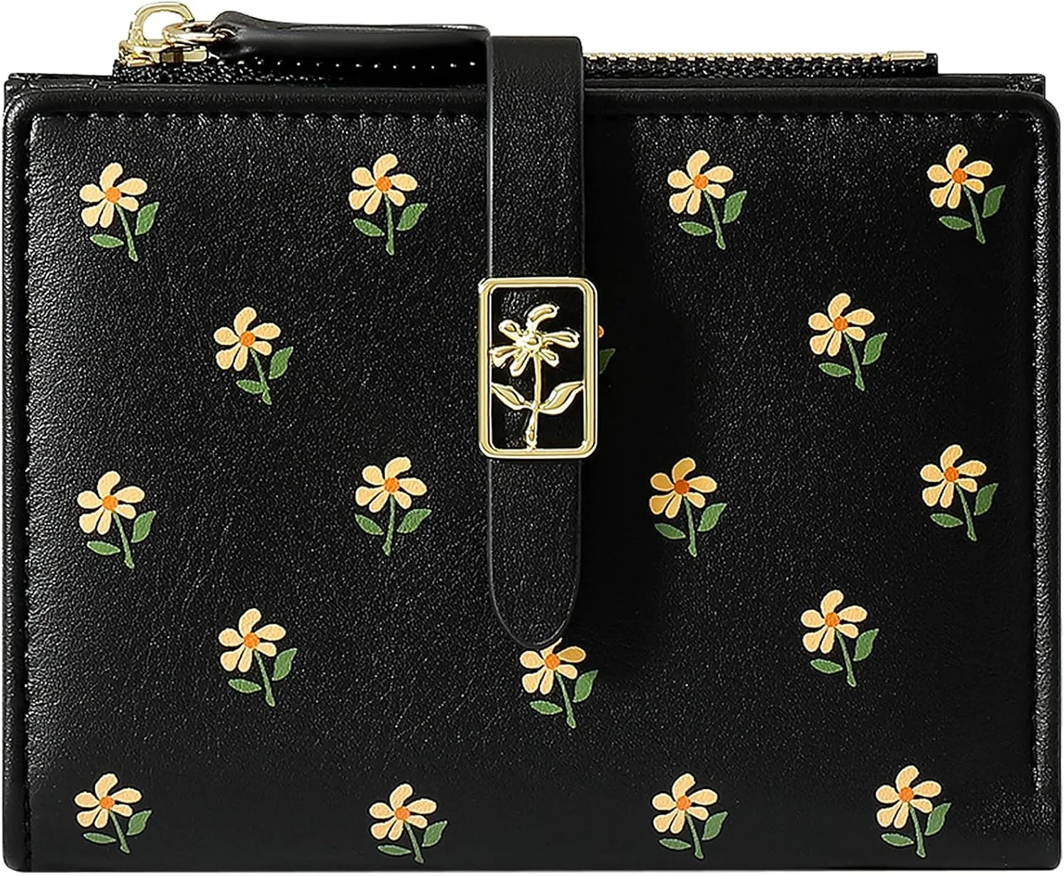 YINHEXI Women's Wallet, Faux Leather, Water Resistant, Black, Unisex
