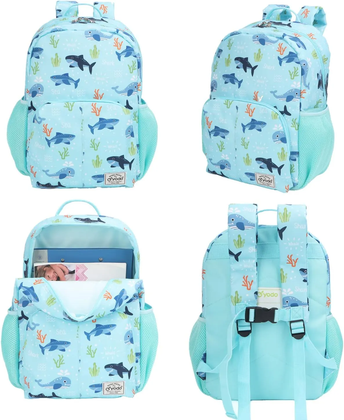 yodo Little Kids School Bag Pre-K Toddler Backpack - Name Tag and Chest Strap