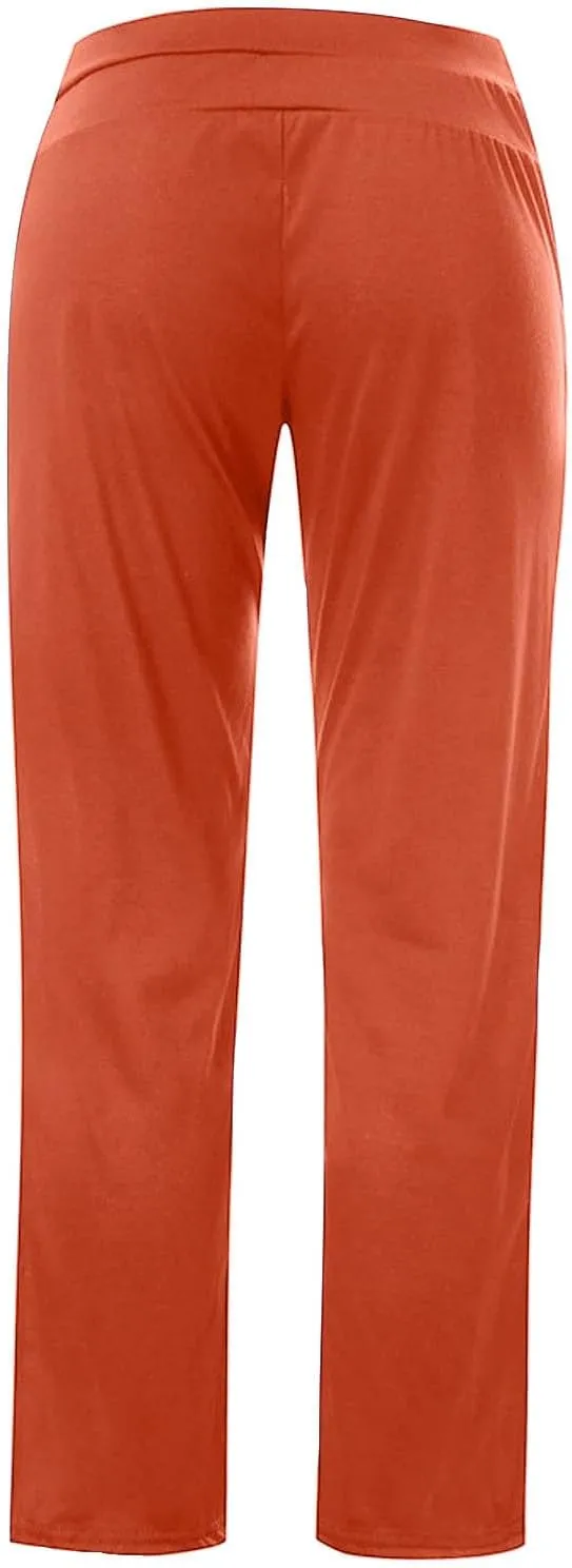 ZDRZK Womens Pants Low Waist Lace-Up Baggy Wide Straight Leg Sweatpants with Plus Size Sporty Gym Running Joggers Pockets