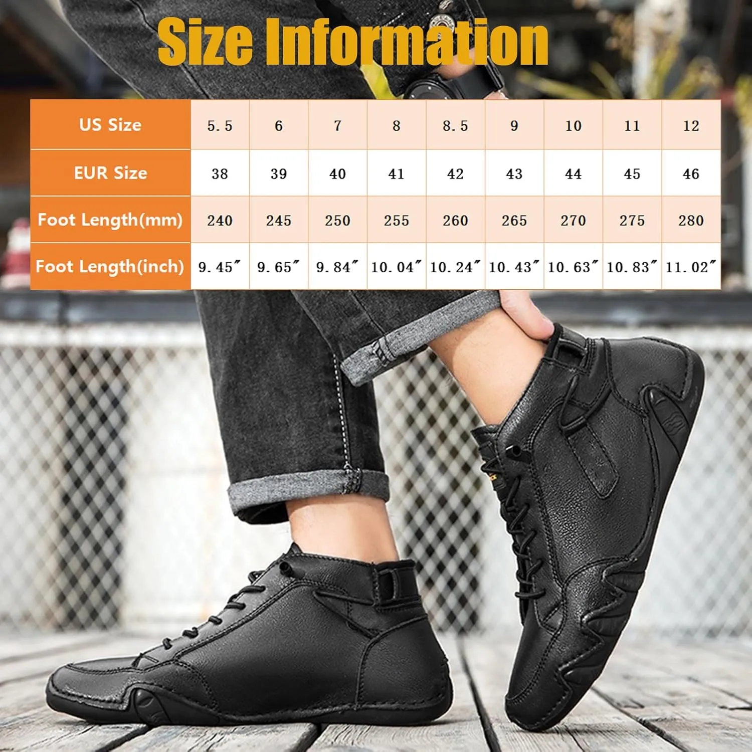 Zeberfi Men's Waterproof Suede Hiking Boots with Ankle Support All-Season Elastic Lace-Up Round Toe High Top Casual Shoes for Walking Camping Driving Lightweight Outdoor Chukka Boots
