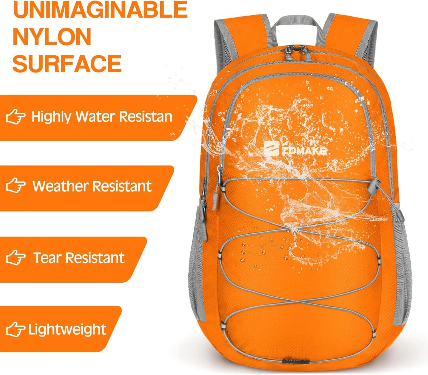 ZOMAKE Lightweight Packable Backpack 28L, Foldable Backpacks Water Resistant Collapsible Day Bag Light Daypack for Hiking