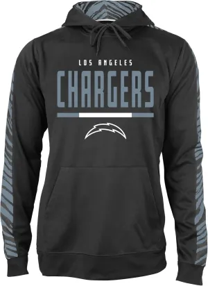 Zubaz NFL Men's Black and Grey Tonal Zebra Hoodie